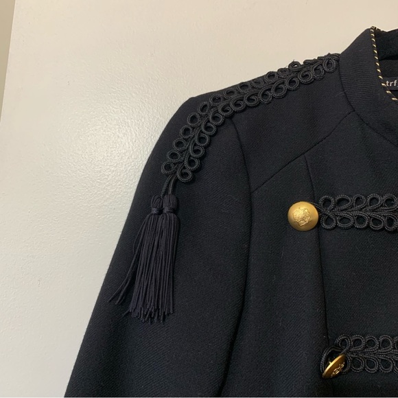ZARA Trf Outerwear Double Breasted Military Style Jacket in Black - Picture 9 of 13